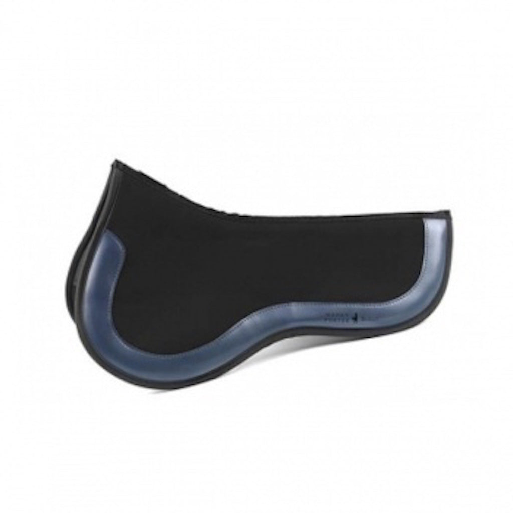 Utilizing EquiFit's ImpacTeq Technology, this saddle pad molds to the contour of the horse's back, ensuring a secure and custom fit. A multi-dimensional air mesh allows air flow and promotes circulation, while an open-cell non-newtonian foam transforms from soft to rigid upon impact. The pads are breathable, antimicrobial and easy to clean. Delivering support, comfort and protection, riding with ImpacTeq is riding with confidence. Navy