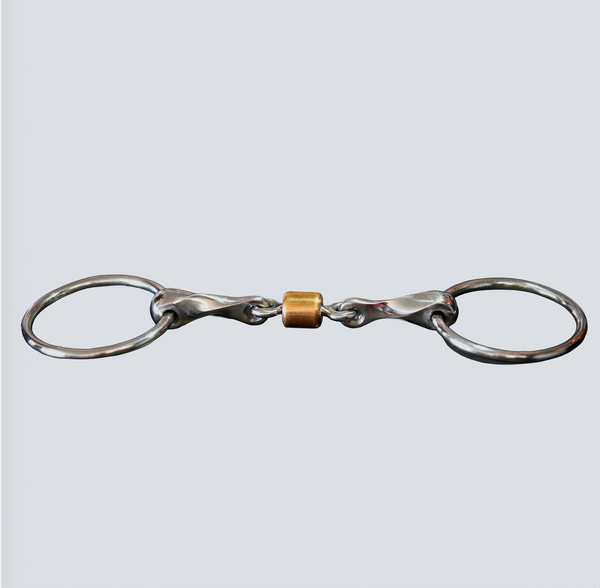 Cabastic Loose ring twisted snaffle with plain copper roller