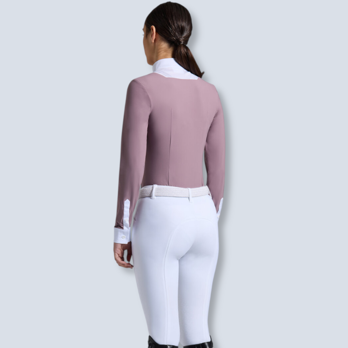 Cavalleria Toscana Girl's Jersey Bib Long Sleeve Show Shirt-7