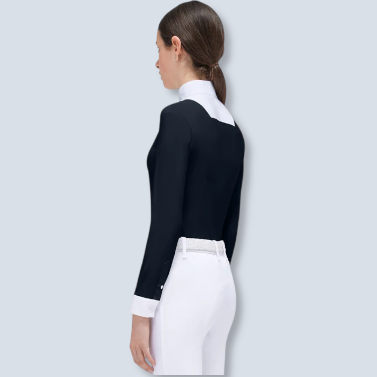 Cavalleria Toscana Girl's Jersey Bib Long Sleeve Show Shirt-8