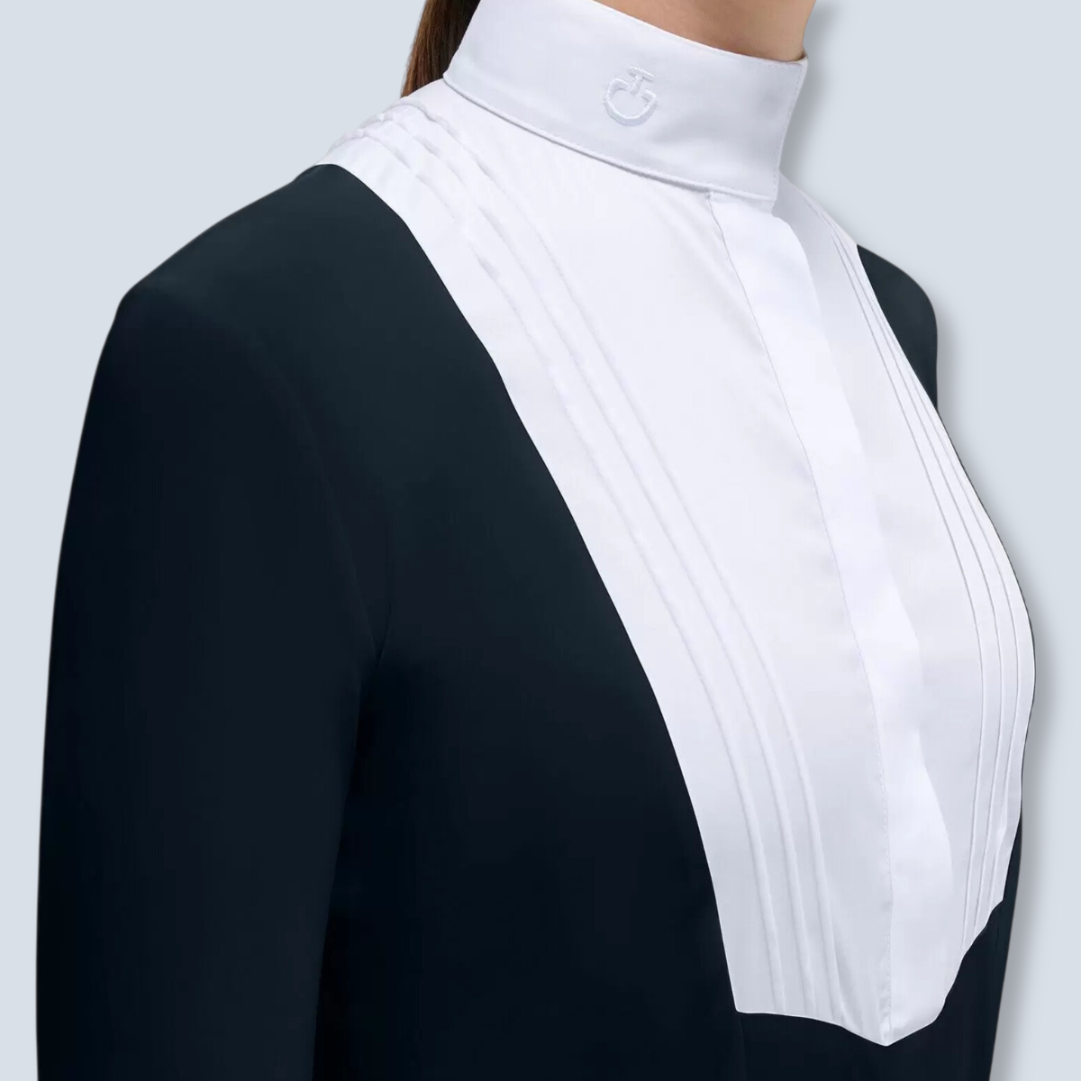Cavalleria Toscana Girl's Jersey Bib Long Sleeve Show Shirt-2
