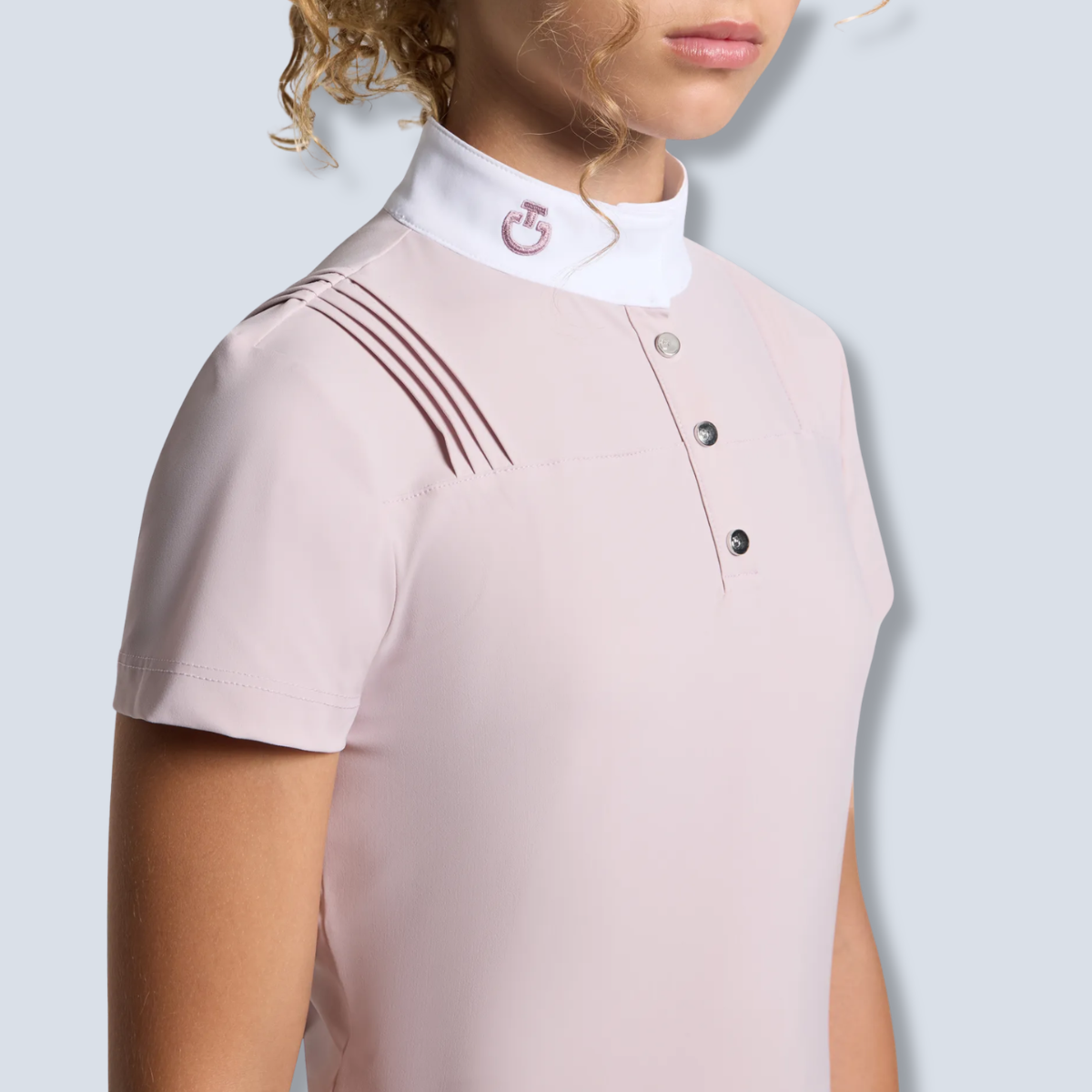 Cavalleria Toscana Girl's Jersey Pleated Short Sleeve Show Shirt-4
