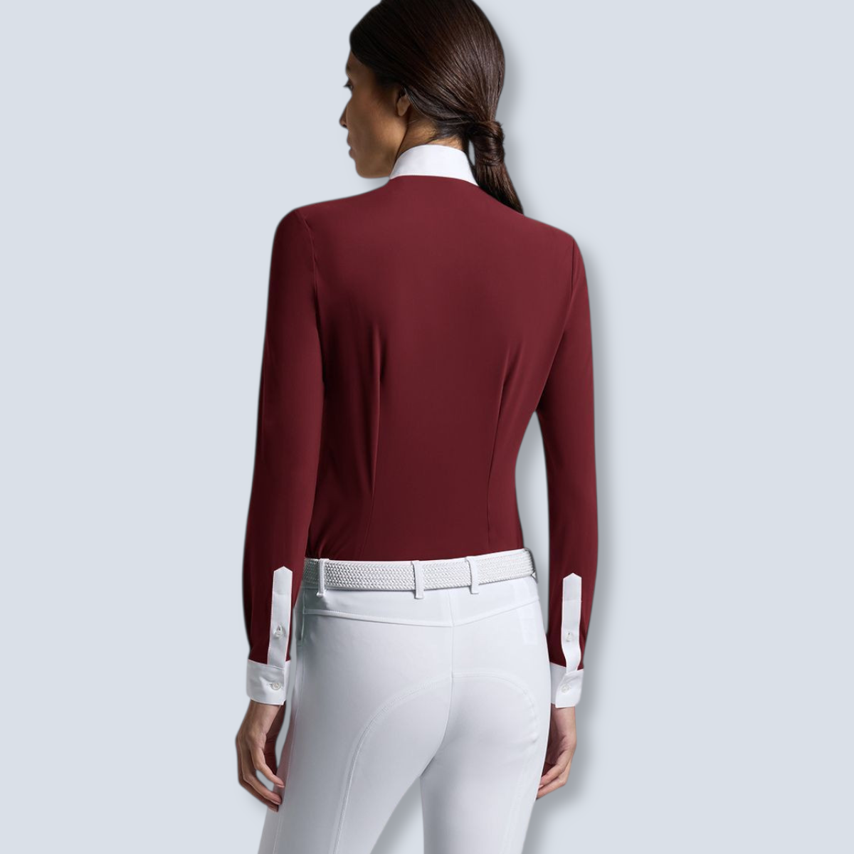 Cavalleria Toscana Women’s Long Sleeve Pleated Insert Show Shirt-2