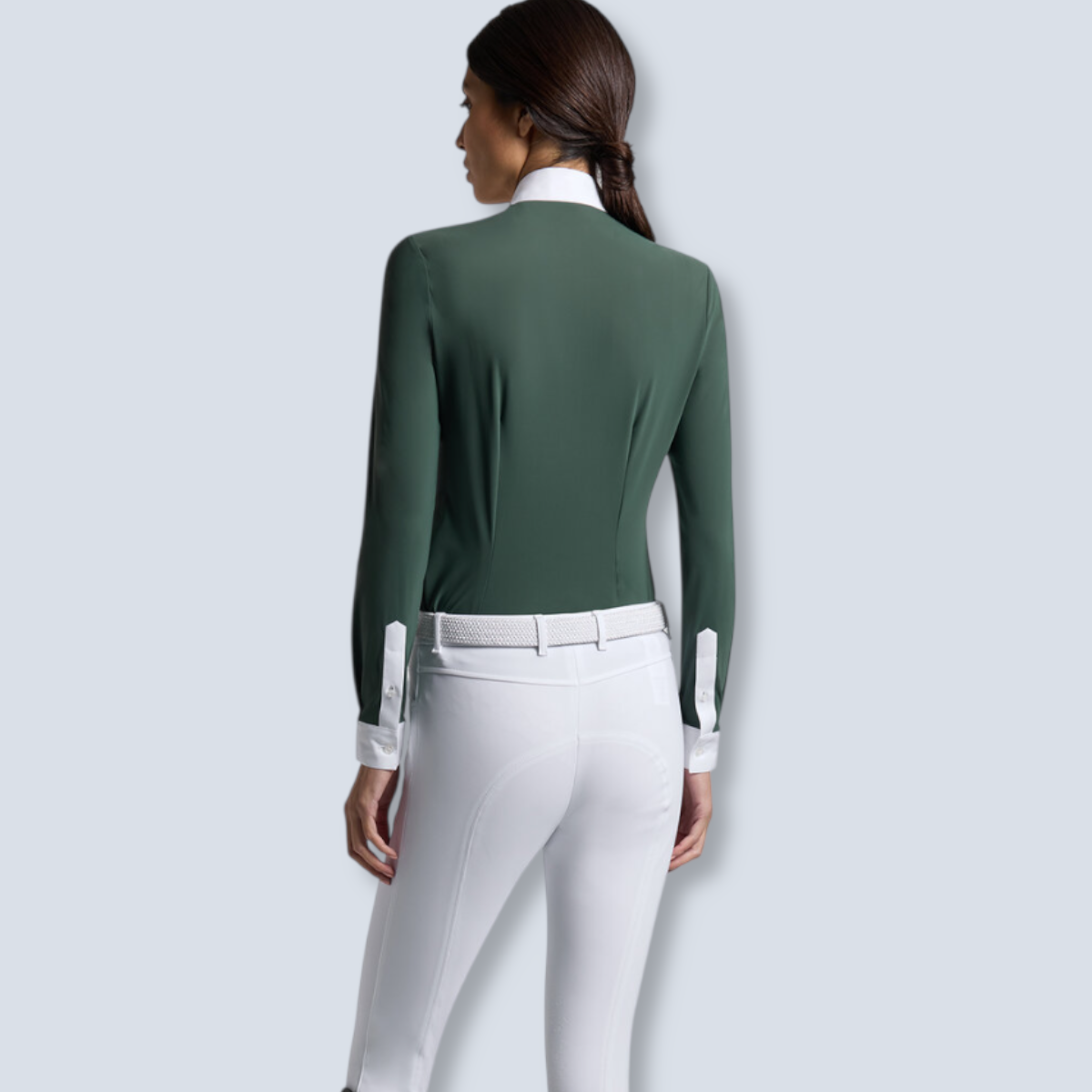 Cavalleria Toscana Women’s Long Sleeve Pleated Insert Show Shirt-6