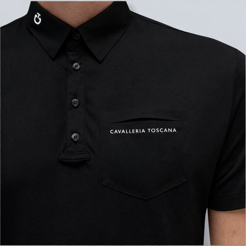 Cavalleria Toscana Men's Short Sleeve Tech Piquet Show Shirt-2