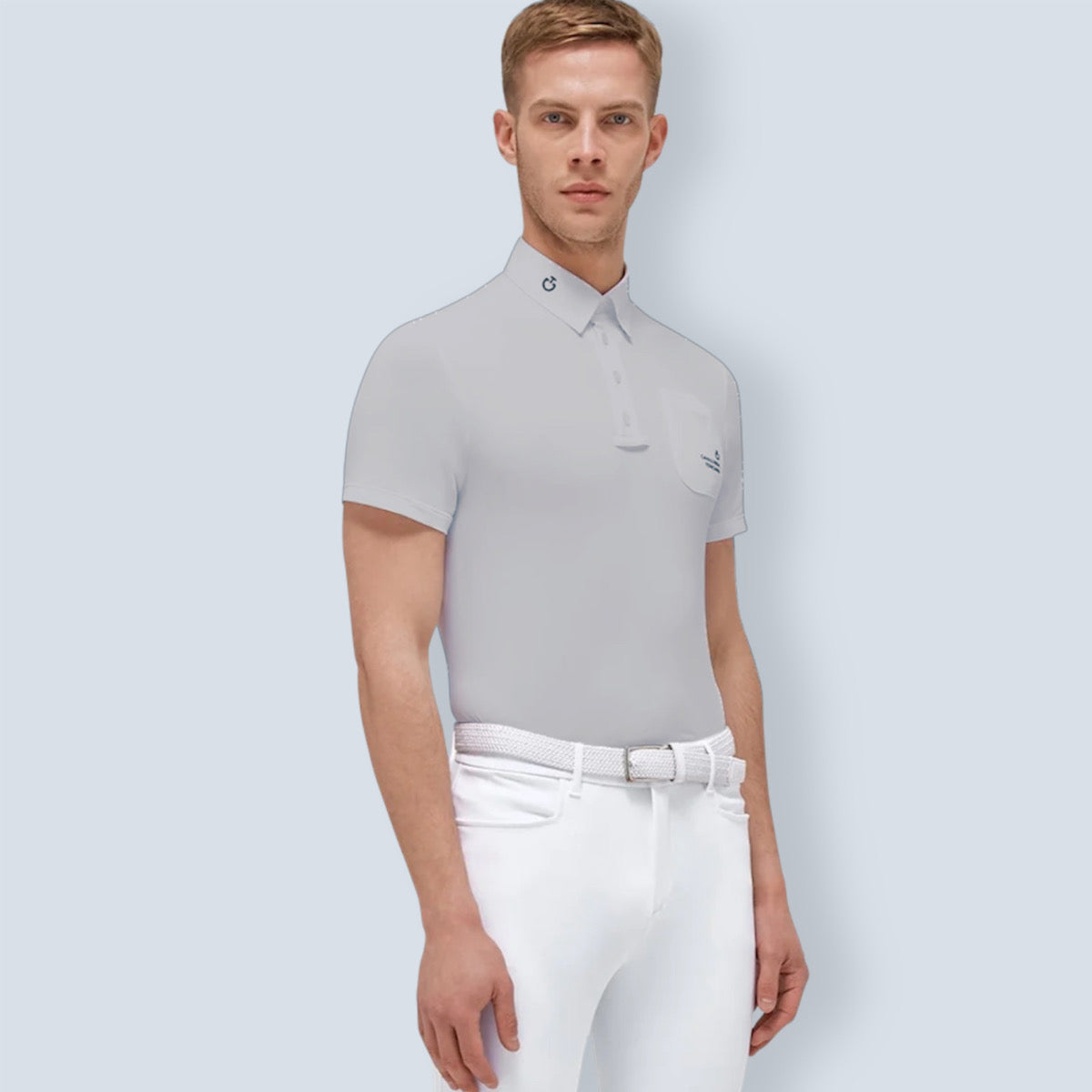 Cavalleria Toscana Men’s tech Pique Short Sleeve With Mesh Show Shirt-5