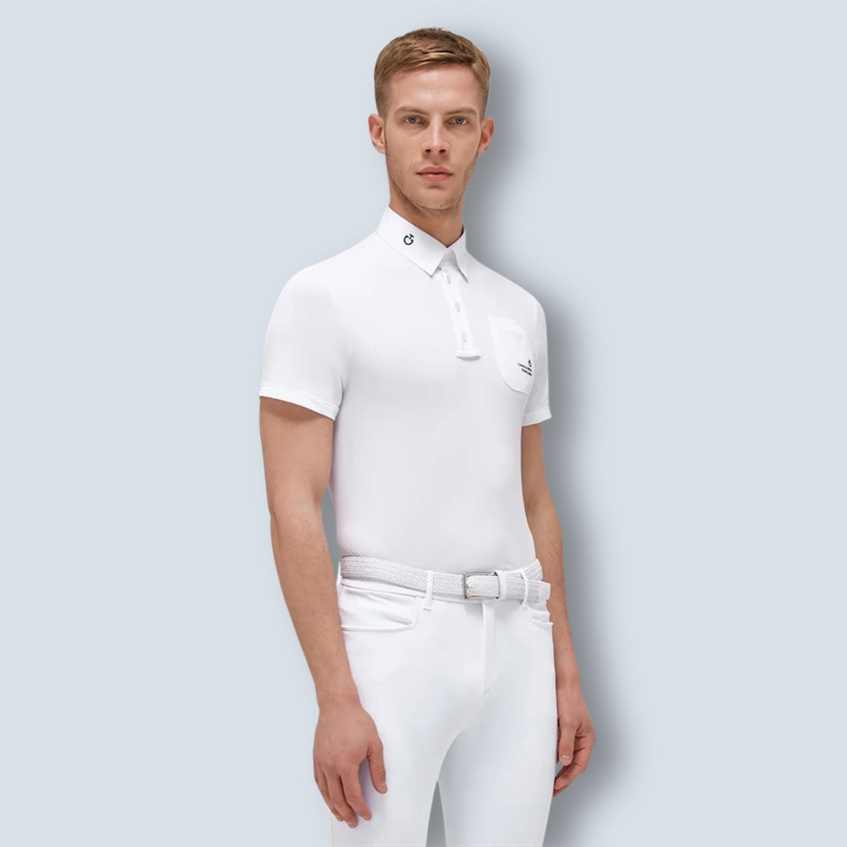 Cavalleria Toscana Men’s tech Pique Short Sleeve With Mesh Show Shirt-3