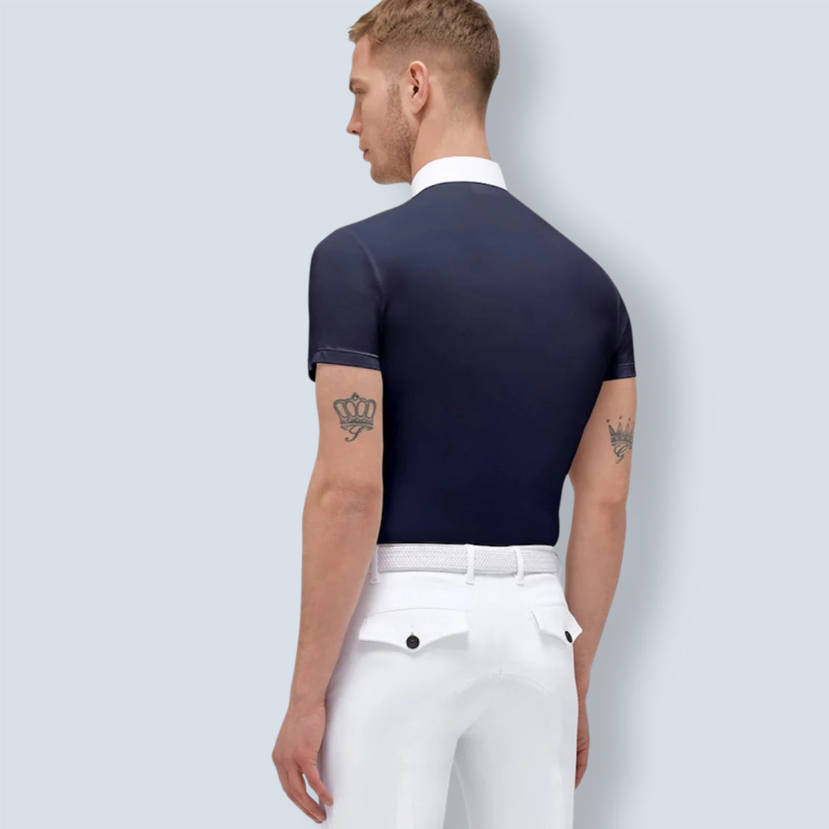 Cavalleria Toscana Men’s tech Pique Short Sleeve With Mesh Show Shirt-2