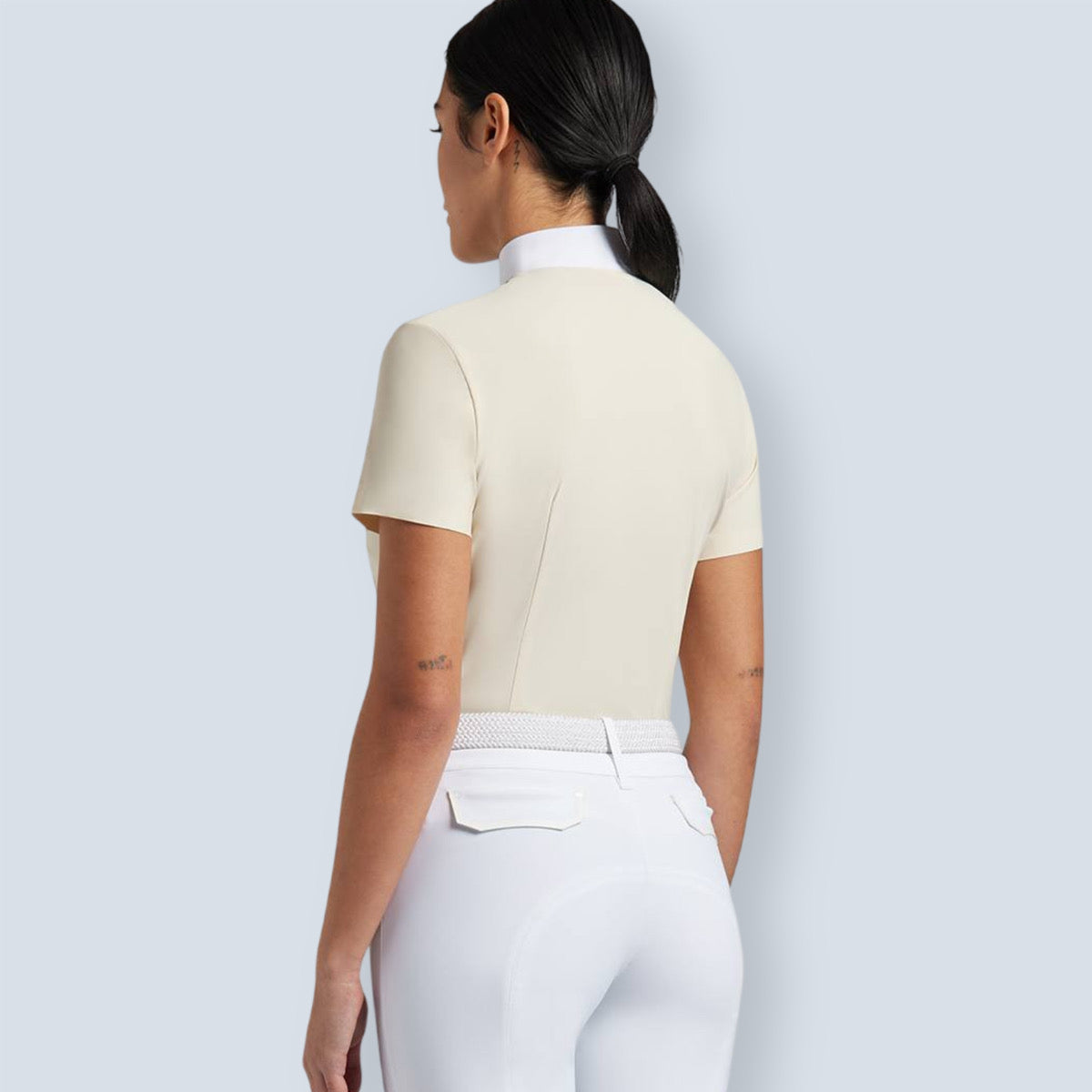 Cavalleria Toscana Women’s Heat Sealed Perforated Bib Short Sleeved Show Shirt-3