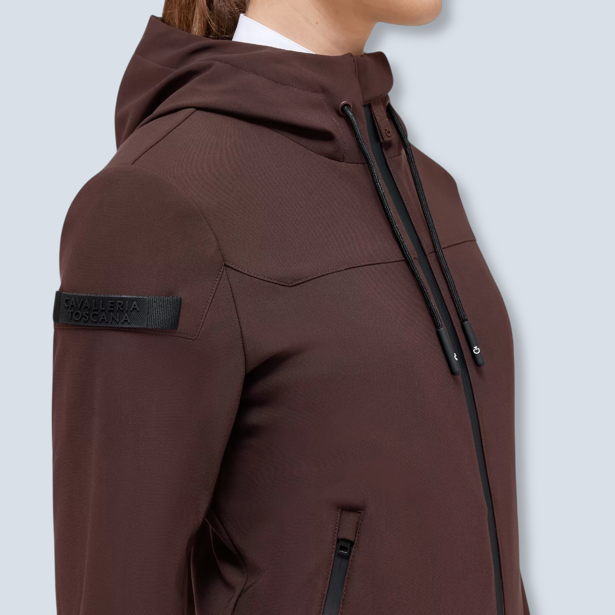 Cavalleria Toscana Women's Jersey + Velvet Hood Jacket-3