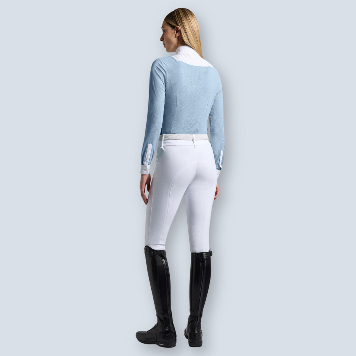Cavalleria Toscana Women’s Perforated American Long Sleeve Show Shirt-2
