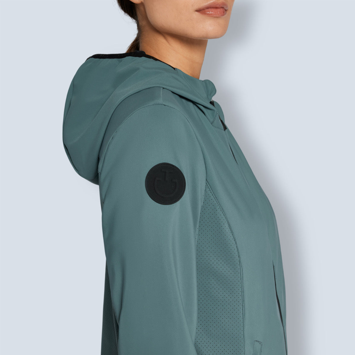 Cavalleria Toscana Women’s Perforated Jersey Hooded Jacket -2