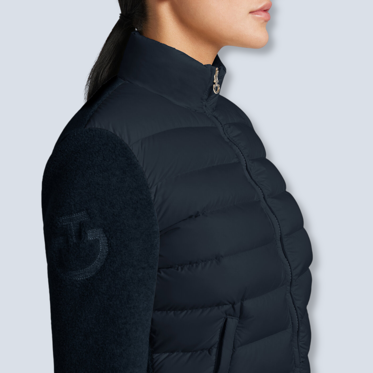 Cavalleria Toscana Women’s Nylon Quilted + Fleece Jacket -2