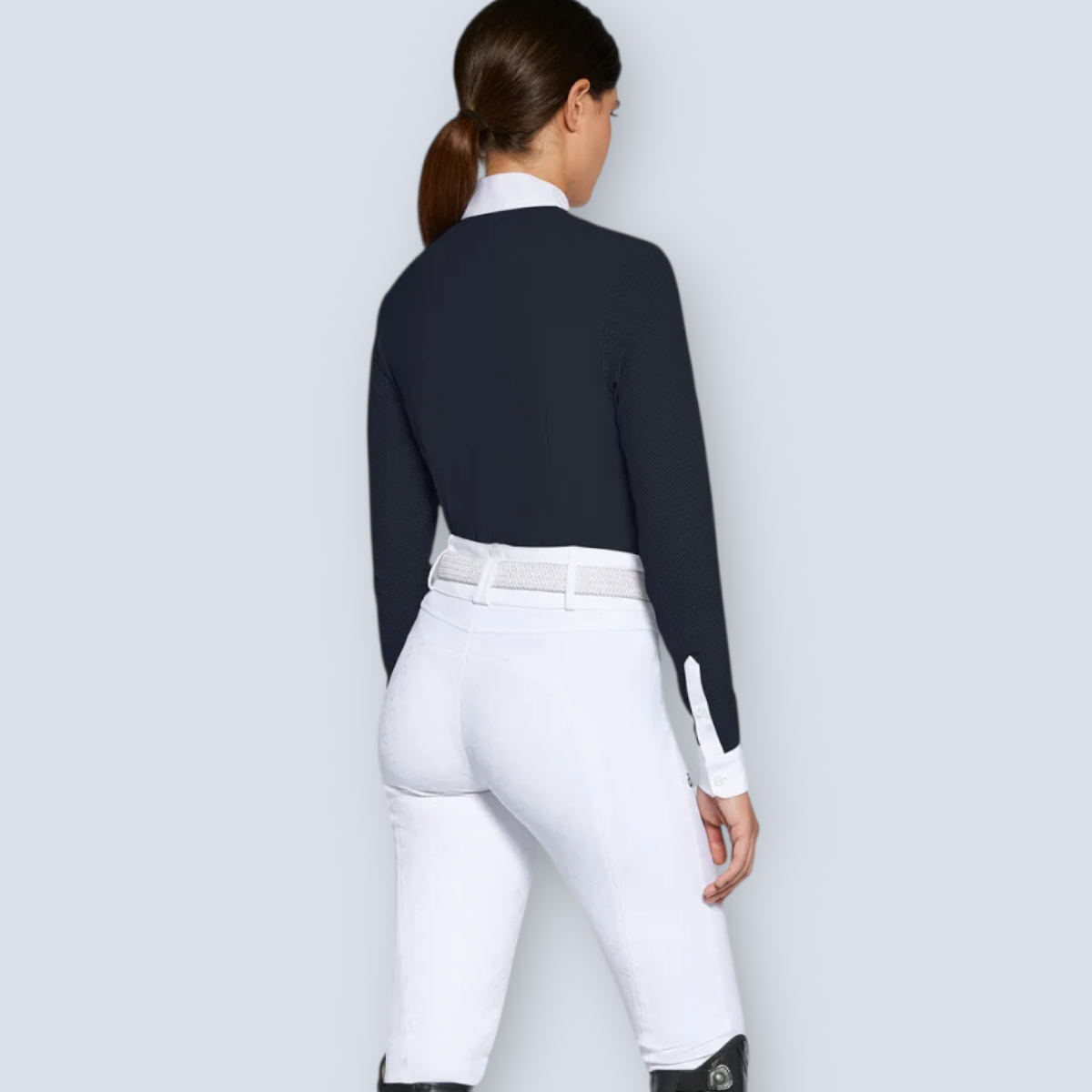 Cavalleria Toscana Women´s Perforated Jersey Long Sleeve Show Shirt-2