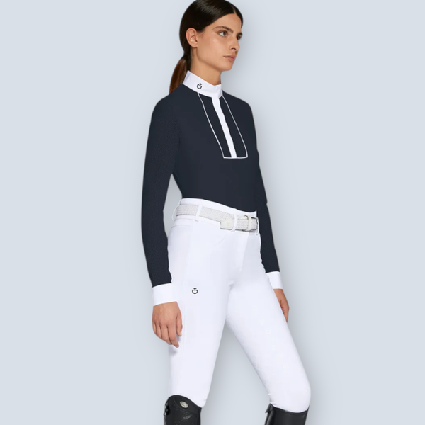 Cavalleria Toscana Women´s Perforated Jersey Long Sleeve Show Shirt