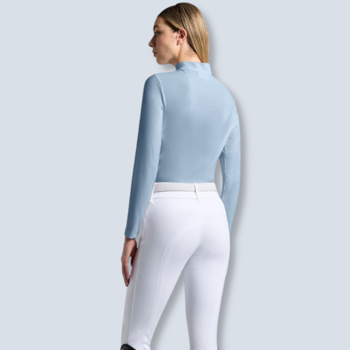 Cavalleria Toscana Women's Perforated Jersey Long Sleeve Training Polo-6