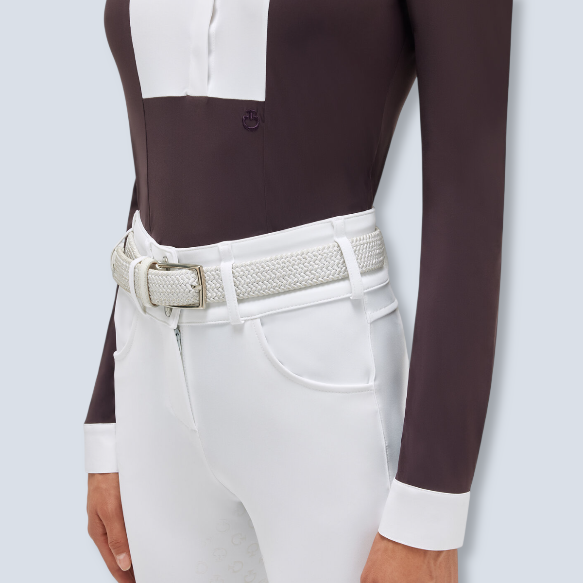 Cavalleria Toscana Women's Jersey Long Sleeve Poplin Show Shirt-2