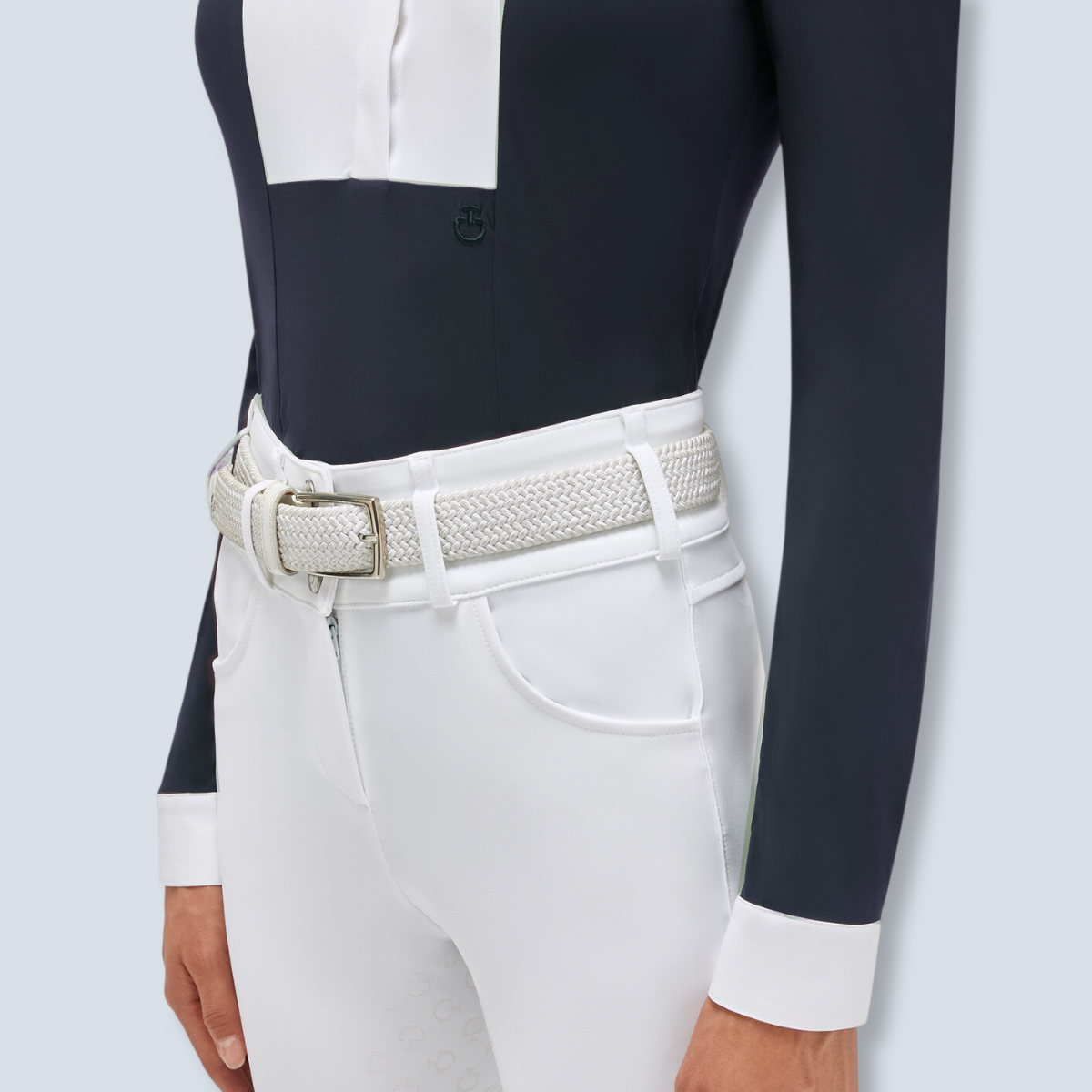 Cavalleria Toscana Women's Jersey Long Sleeve Poplin Show Shirt-3