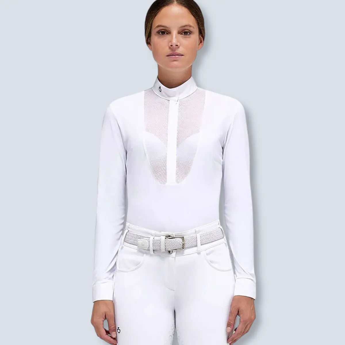 Cavalleria Toscana Women´s Lacey Drop Bib Long Sleeve Show Shirt