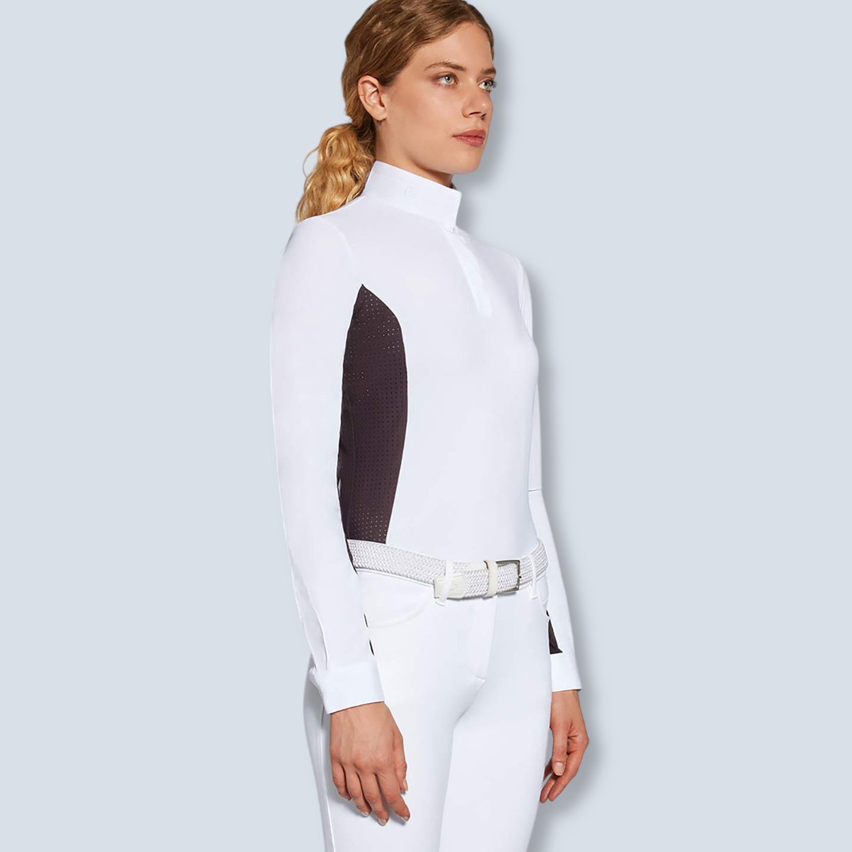 Cavalleria Toscana Women's Jersey Long Sleeve Perforated Show Shirt