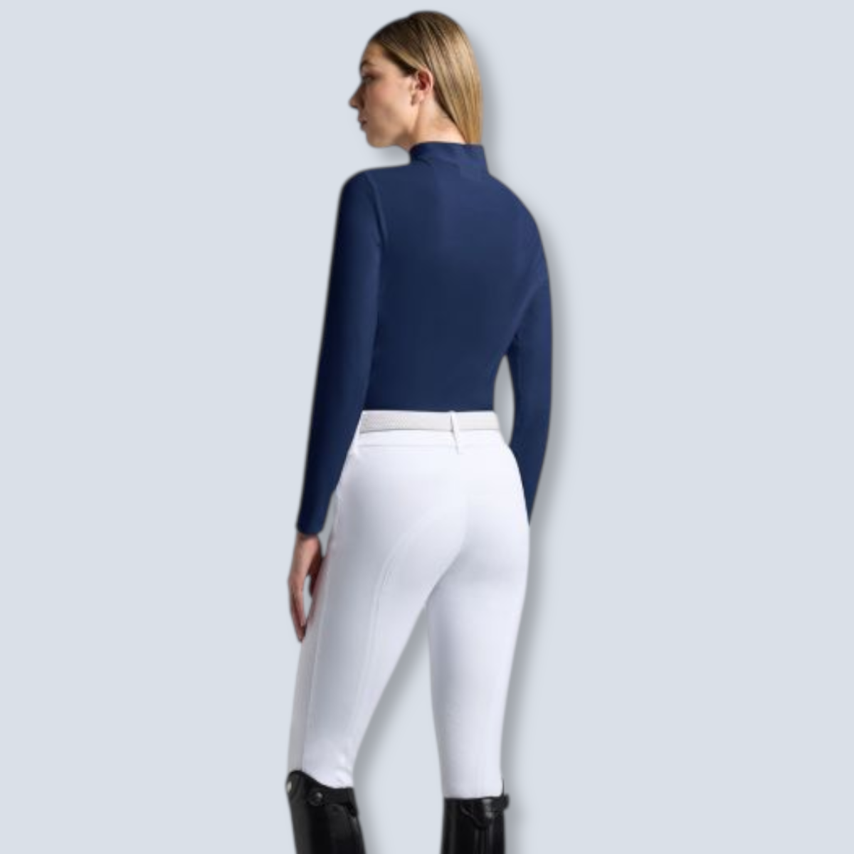 Cavalleria Toscana Women's Perforated Jersey Long Sleeve Training Polo-3