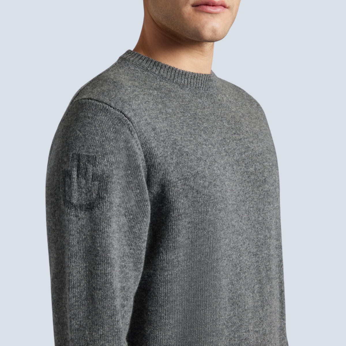 Jersey de cuello redondo de pura lana Cavalleria Toscana para hombre-3