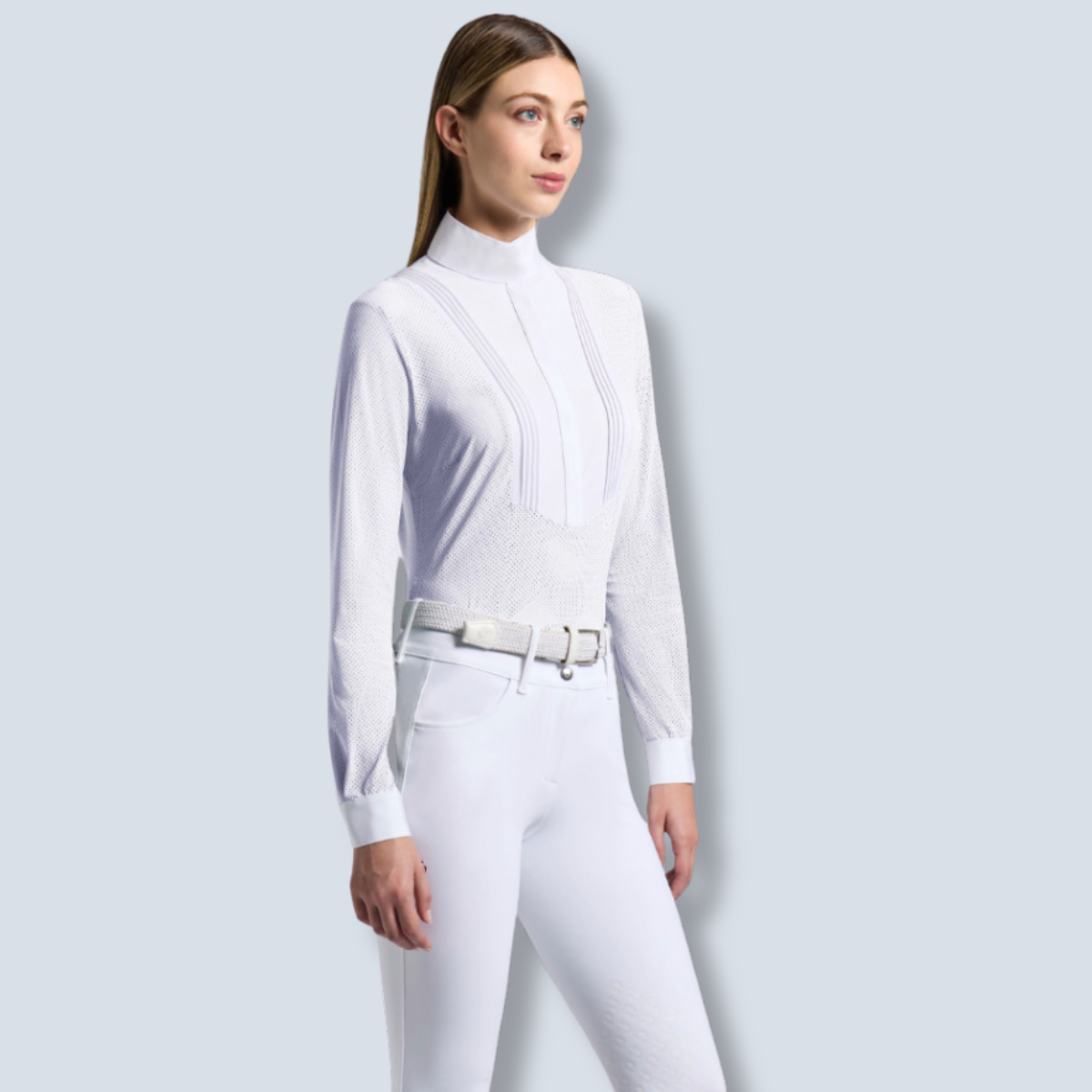 Cavalleria Toscana Women's American Long Sleeve Show Shirt-5