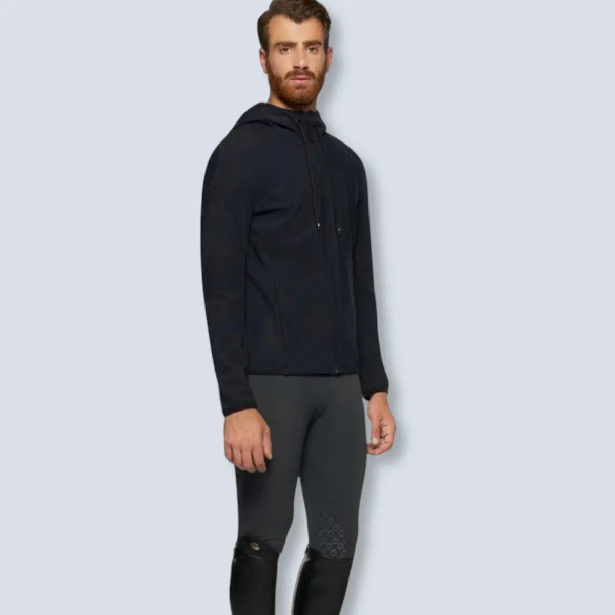 Cavalleria Toscana  Men´s Perforated Jersey Insert Hood Jacket -1