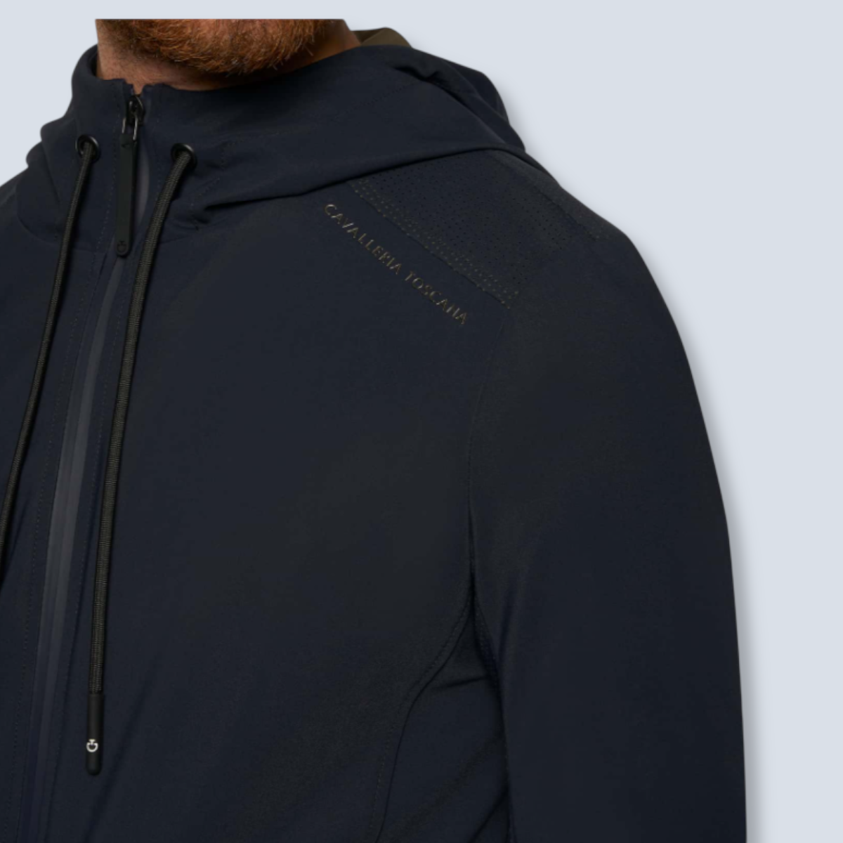 Cavalleria Toscana  Men´s Perforated Jersey Insert Hood Jacket -2