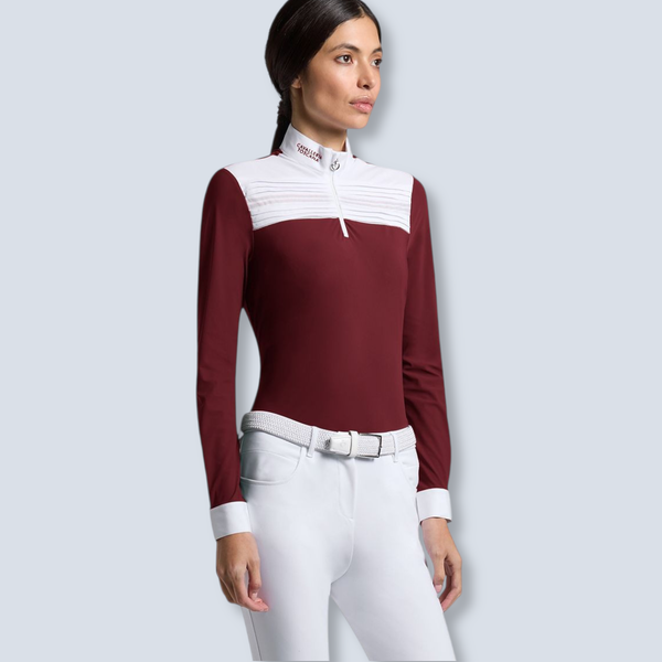 Cavalleria Toscana Women’s Long Sleeve Pleated Insert Show Shirt