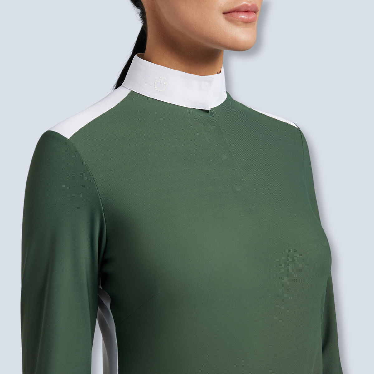 Cavalleria Toscana Women’s Show Shirt In Tech Jersey With Buttons-3