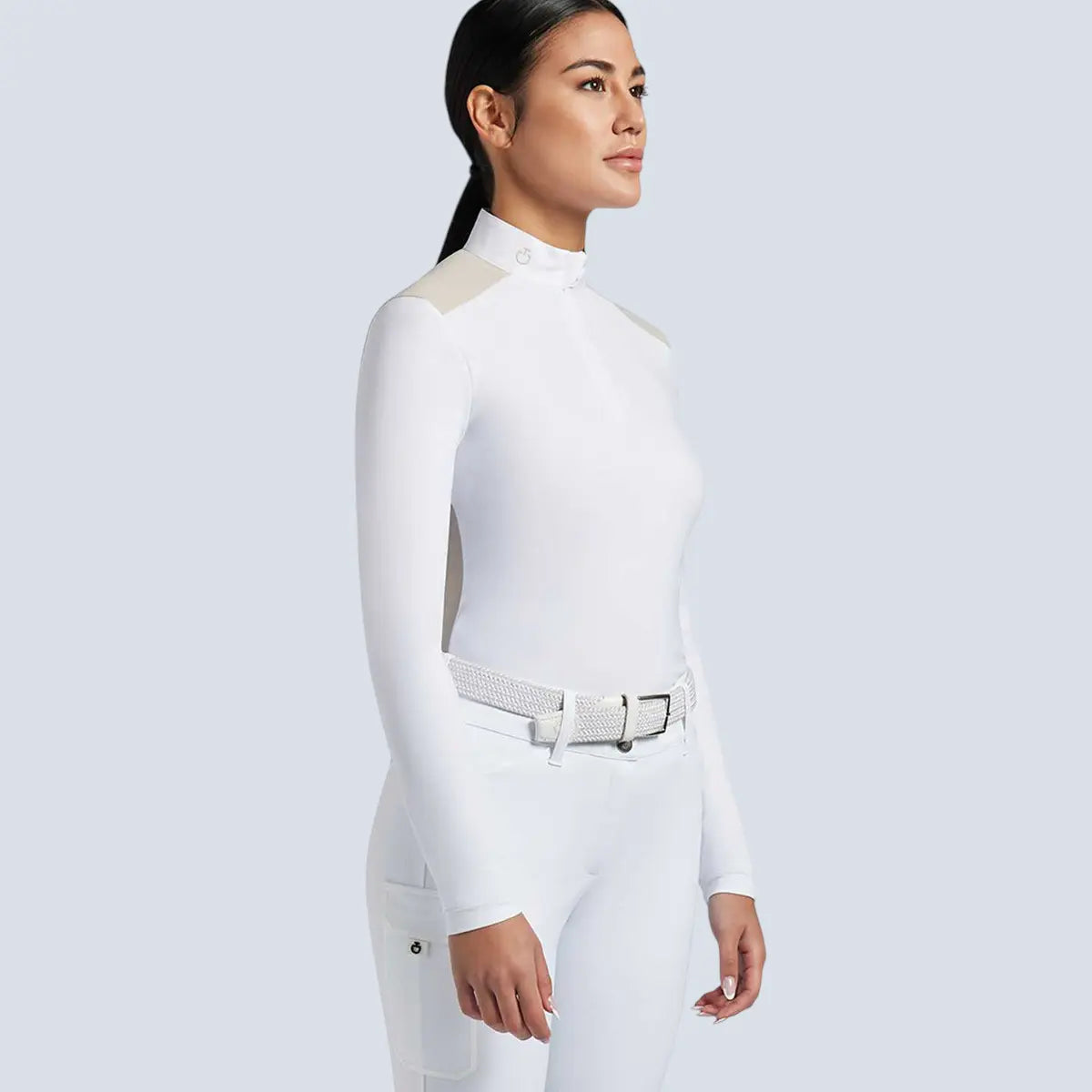 Cavalleria Toscana Women’s Show Shirt In Tech Jersey With Buttons