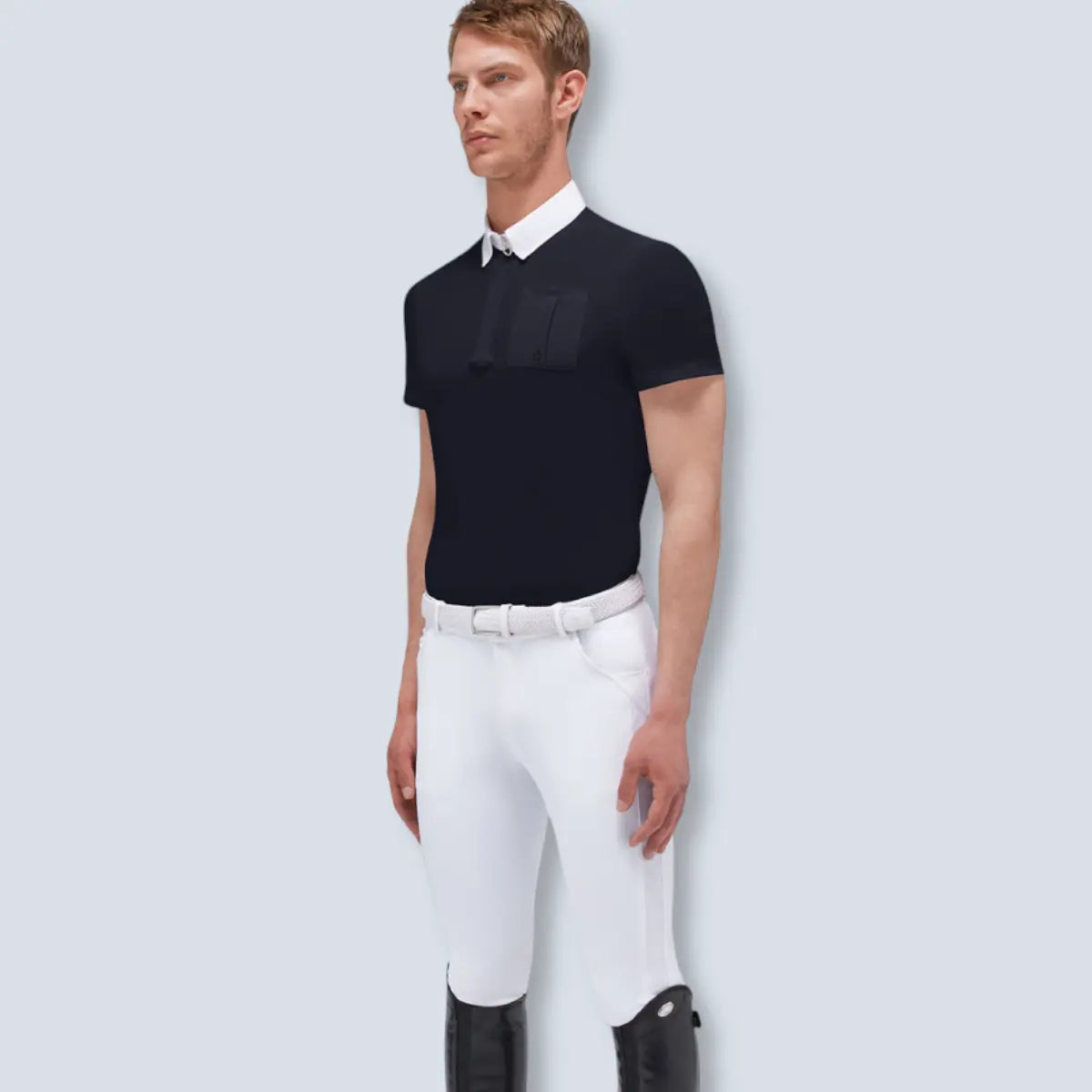 Cavalleria Toscana Men's Piquet Short Sleeve Show Shirt