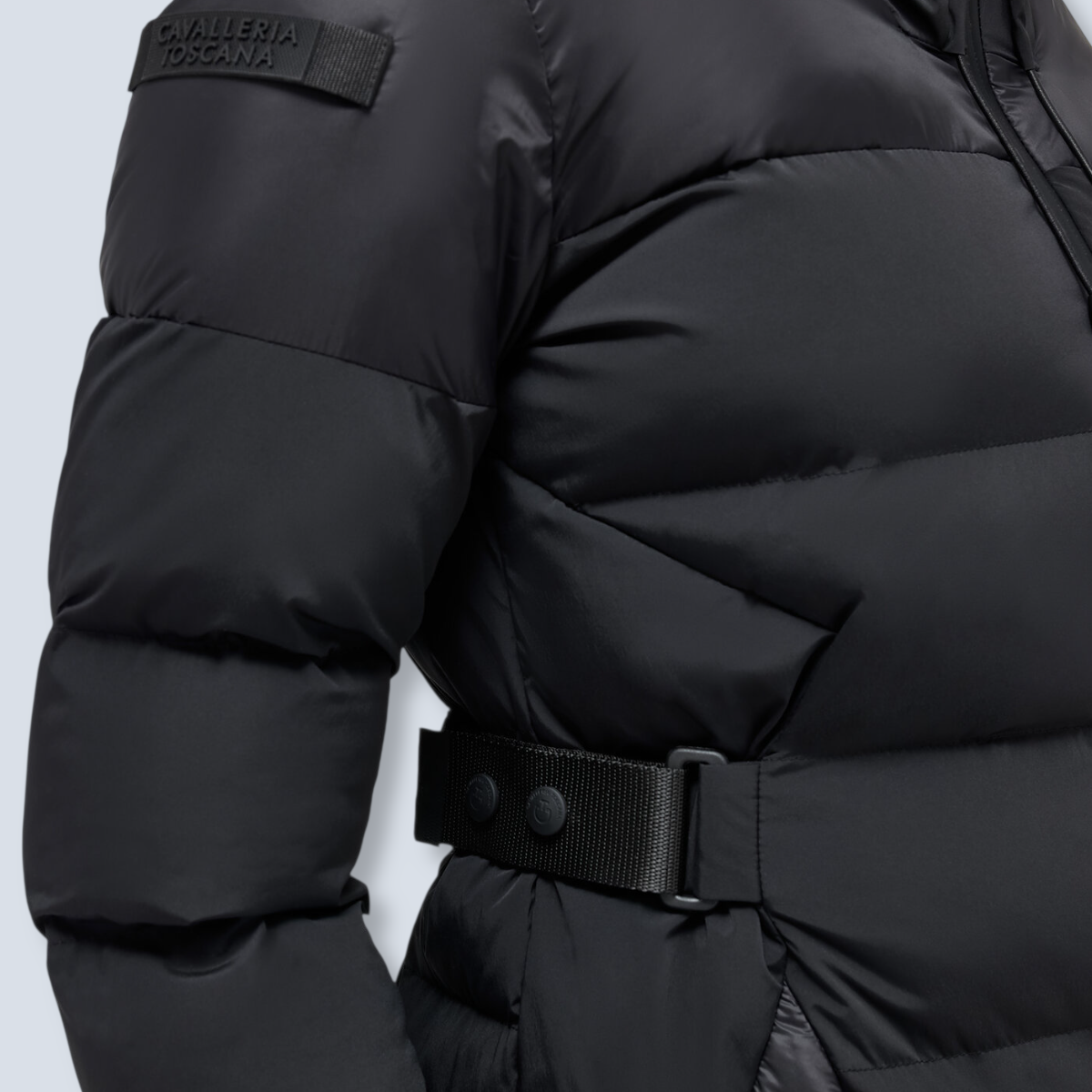 Cavalleria Toscana Women's Long Hood Belted Jacket-2