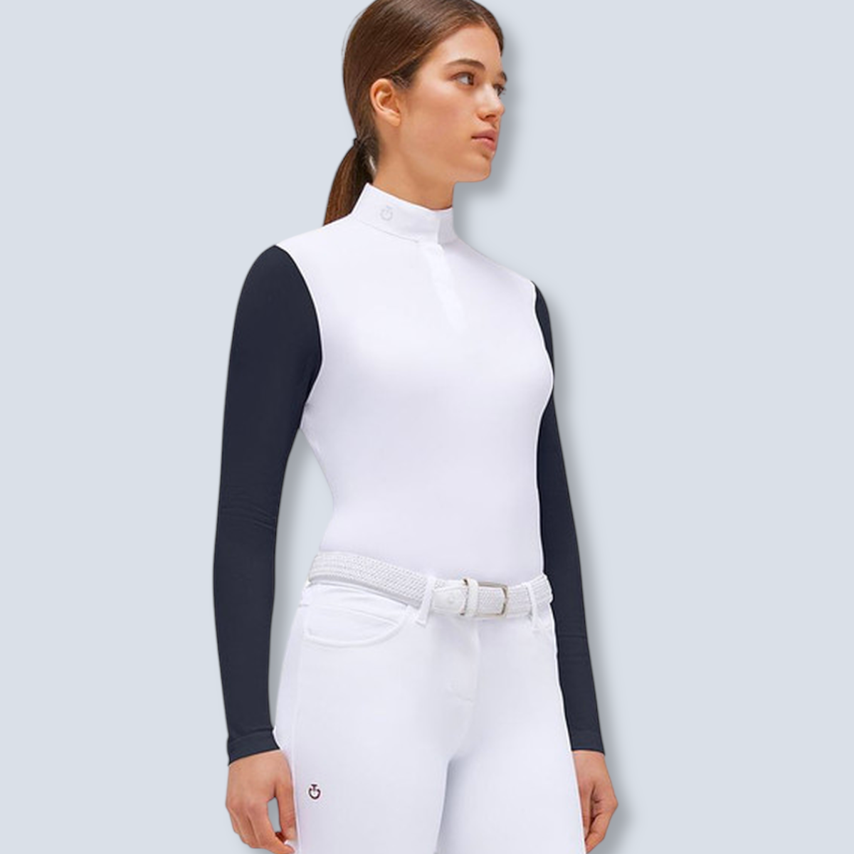 Cavalleria Toscana Women's Jersey Mesh Long Sleeve Show Shirt