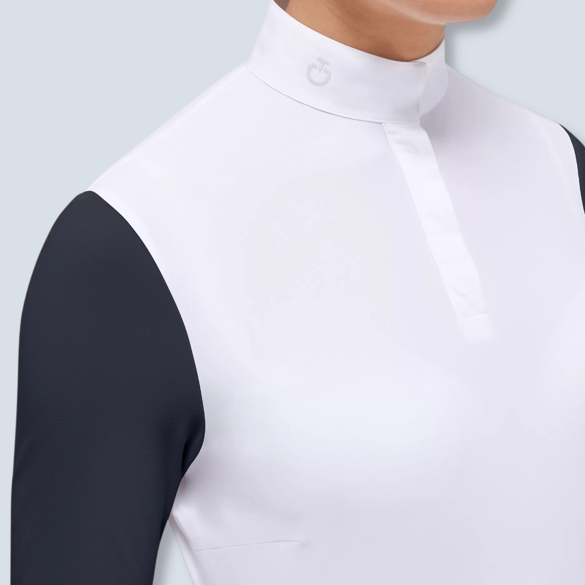 Cavalleria Toscana Women's Jersey Mesh Long Sleeve Show Shirt-3