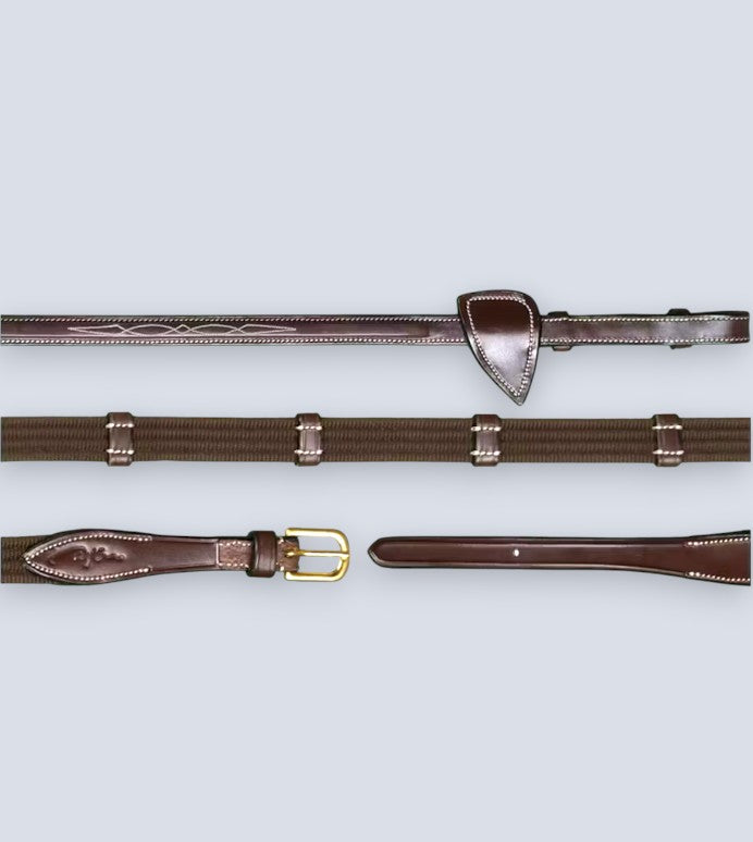 5/8 Web Reins With 9 Leather Loops - Dy'on