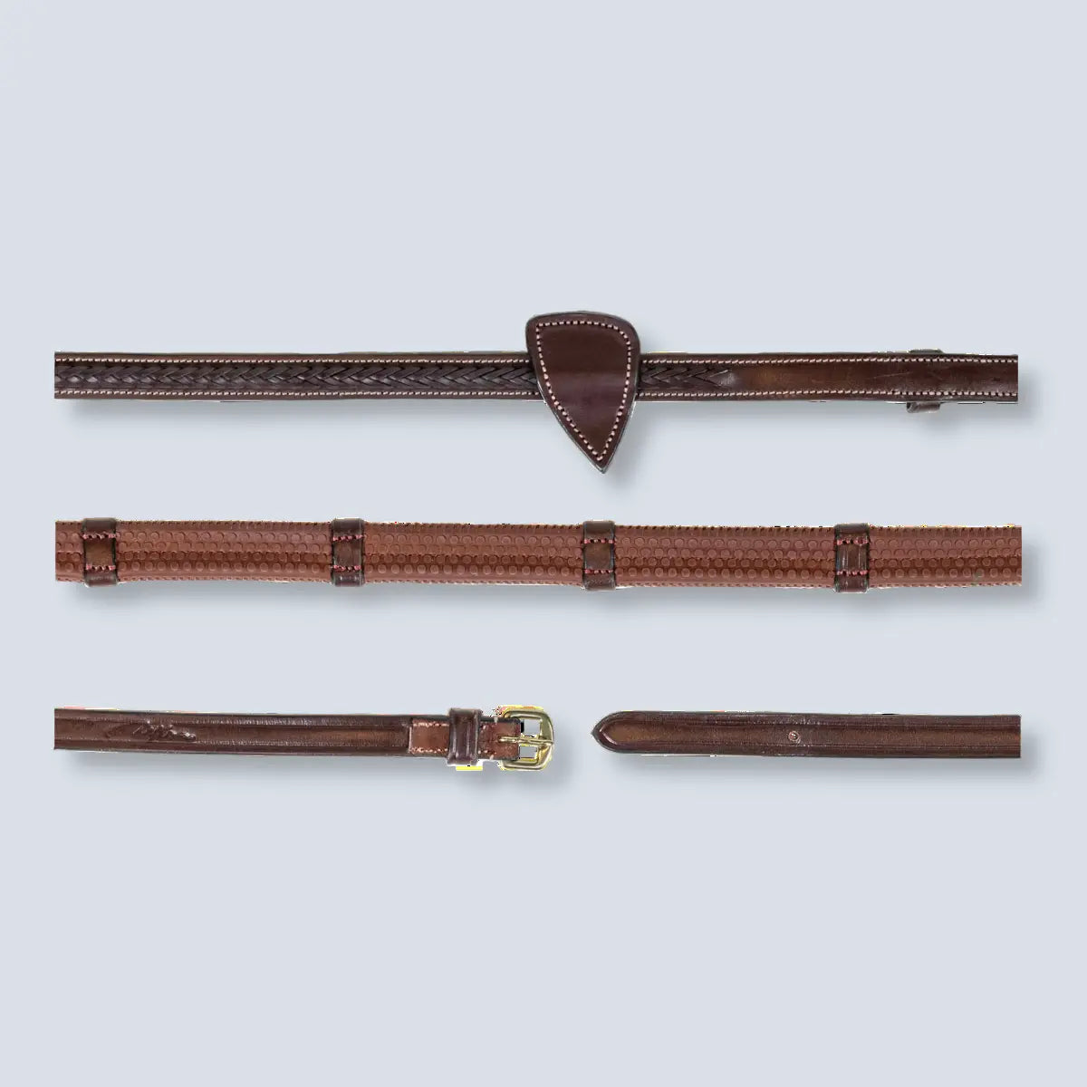 1/2 Rubber Reins With 7 Leather Loops - Dy'on