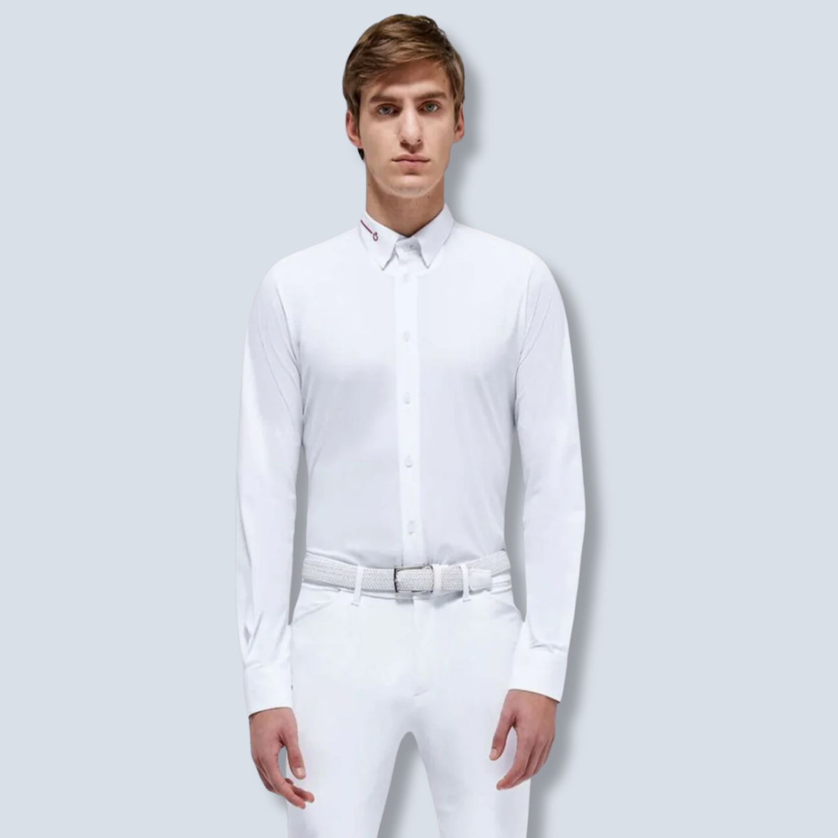 Cavalleria Toscana Men's Revo Jersey Mesh Long Sleeve Show Shirt-1