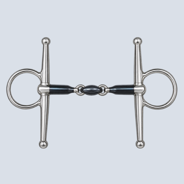 Full Cheek bit Double Broken bulb link Blue 13.5cm