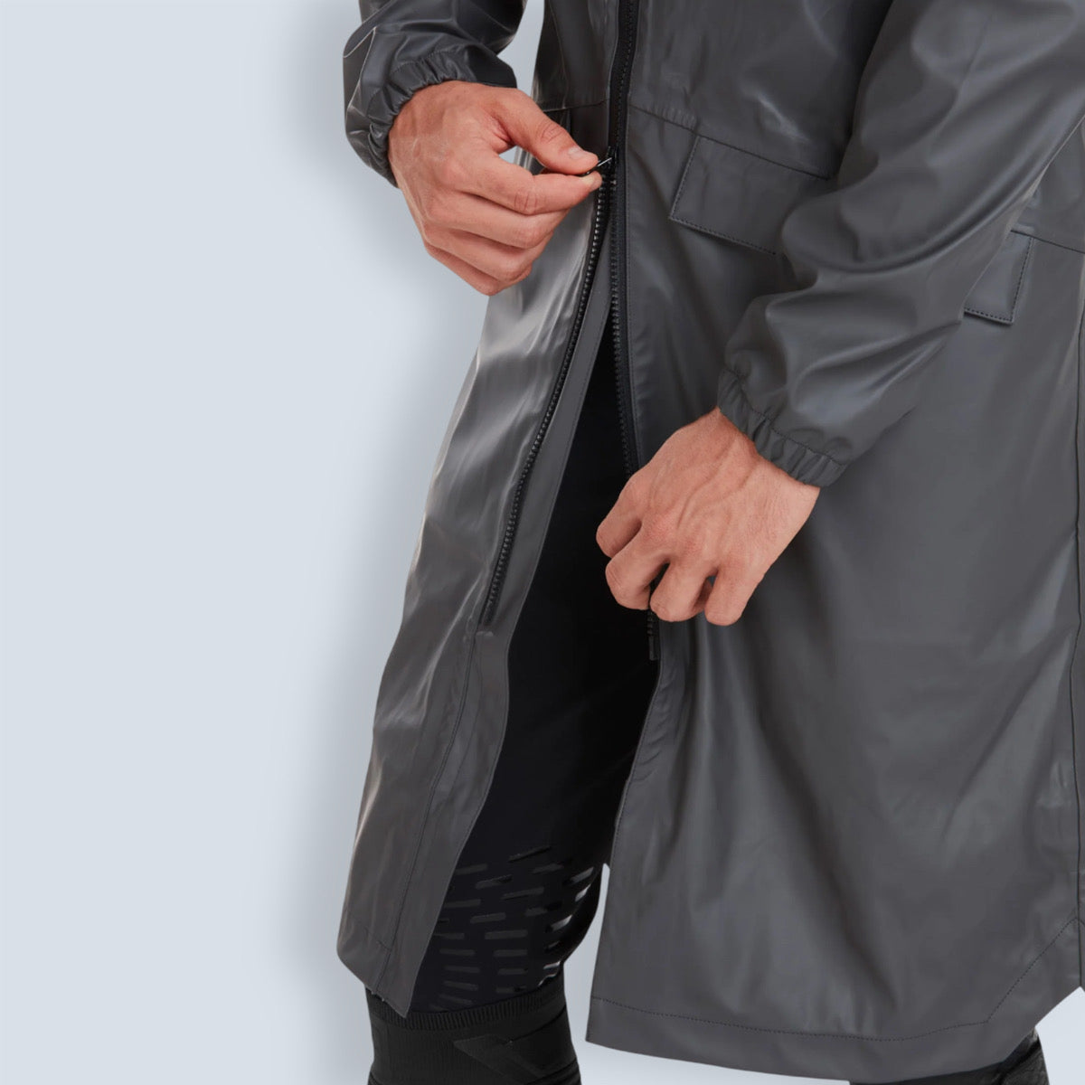 Horse Pilot Men's Long Raintech Rain Jacket-5