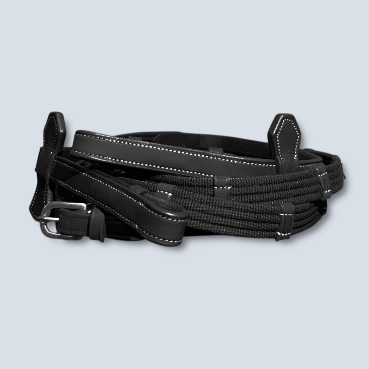 LIMIT WEB REINS WITH LOOPS SILVER BUCKLES