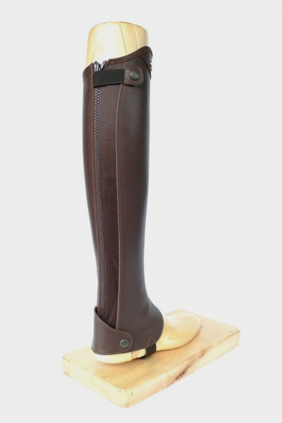 Parlanti Passion Half Chaps* are the ultimate in performance and protection.  They’re available in genuine calfskin, in both black and dark brown Comes with an elastic in back for comfort and fitting Five calf sizes and two height options will provide an impeccable fit Designed to perform in tandem with our Ankle Boots, they will give you the feel of custom made boots Best for Schooling Premium calfskin interior and exterior