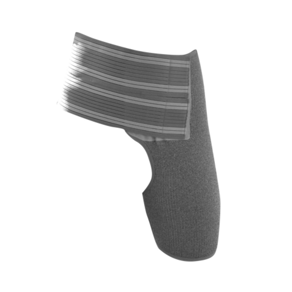 The Incrediwear Hip Brace is made up of a breathable material, and comes in five sizes, which fit most adults comfortably. Hip Braces are designed for the right or left hip, allowing for you to get the maximum relief where you need it most.  The Incrediwear Hip Brace is not compression based, nor is the Hip Brace filled with copper. All Incrediwear customers can view the fabric content of Incrediwear products on the Incrediwear website or on the box of all Incrediwear products.  GUIDELINES FOR USE: Wear as 